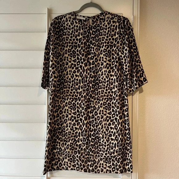 EQUIPMENT FEMME NEW Aubrey Leopard Print Silk Shift Dress XS - Picture 8 of 13